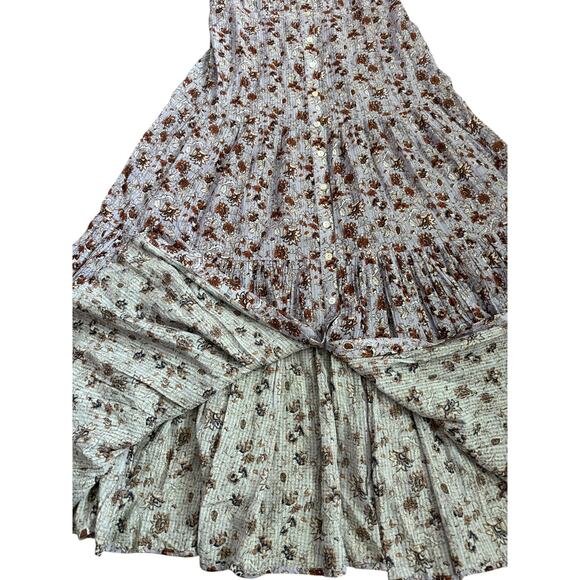 Veronica Beard‎ Windansea Floral-Print Pleated Maxi Dress Lavender Size Large - Picture 11 of 14